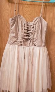 Corset lace up tulle top